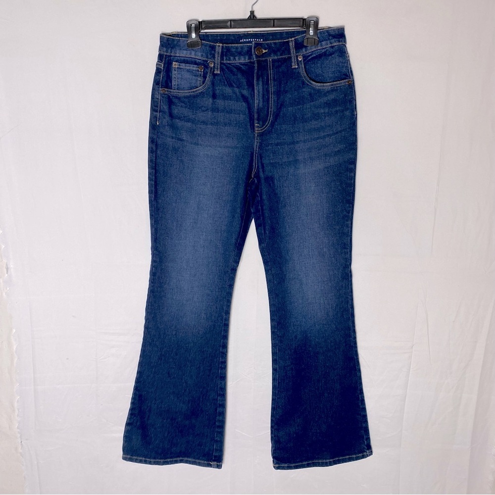 Vintage Y2K Aeropostale Dark Wash High Rise Flare Leg Jeans 12